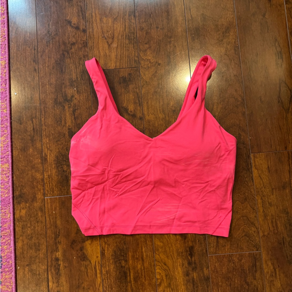 Lululemon Athletica Pink Fitted Crop Tank Top